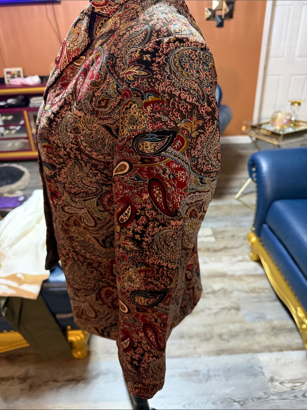 Chapter One Vintage Style Paisley Women's Blazer - Red Multicolor - Picture 4 of 13